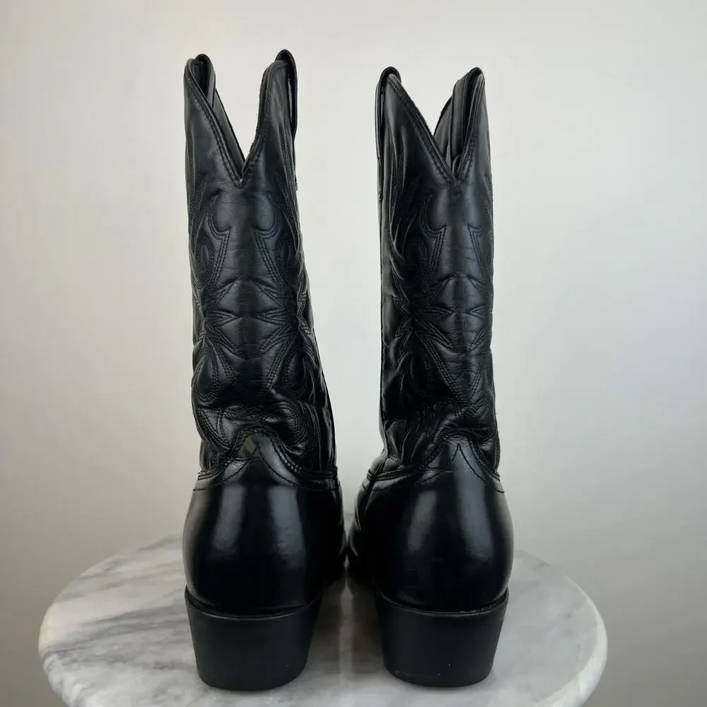 Laredo Men's Black Genuine Leather Paris Western Cowboy Boots (Sz 11 Extra Wide)